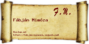 Fábján Mimóza névjegykártya